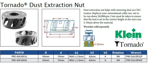 CNC TOOLING COLLETS ACCESSORIES TORNADO DUST EXTRACTION NUT,PRC-490.ER32,PRC-490.ER40,PRC-510.ER40T