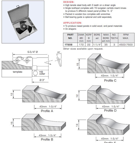 Panel Raising Toolhead Set with 5 Profiles
