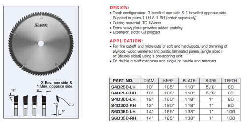 Double Cut Off Saw Blades XL4000