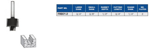 ROUTER BITS INDUSTRIAL QUALITY STEPPED RABBETING QUARTER INCH SHANK,FRB01-2,FRB01-3