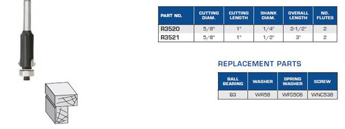 Flush Trim "V" Groove Bits with Ball Bearing Guide