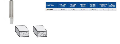 ROUTER BITS INDUSTRIAL QUALITY FLUSH BEVEL COMBINATION TRIM SOLID CARBIDE R5002