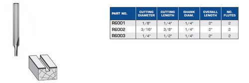 ROUTER BITS INDUSTRIAL QUALITY FLAT BOTTOM VEINING SOLID CARBIDE R6001 R6002 R6003