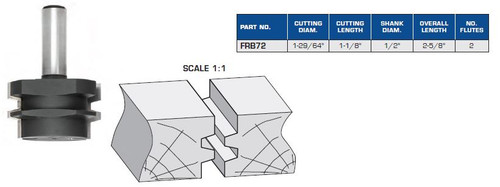 ROUTER BITS INDUSTRIAL QUALITY GLUE JOINT TWO FLUTES FRB72
