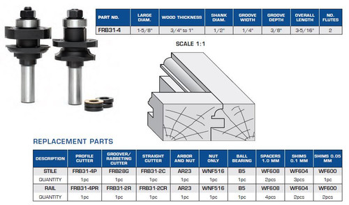 Bead Stile and Rail Cope and Stick, 2pc Set