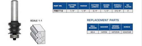 Double Beading Profile Bit with Ball Bearing Guide