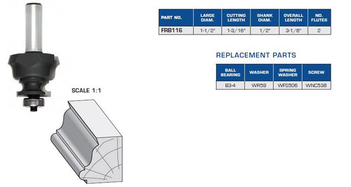 Roman Ogee with Bead Moulding Bit with Ball Bearing Guide