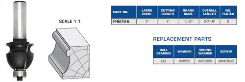 Beaded Cavetto Architectural Moulding Bit with Ball Bearing Guide