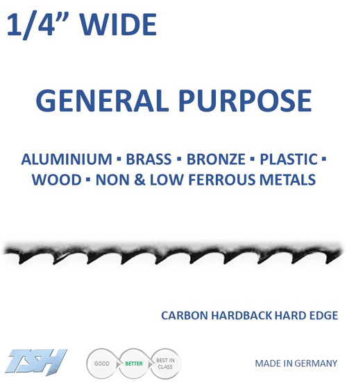 bandsaw blades,1/4" Carbon, Hardback, Hard Edge (.025in)