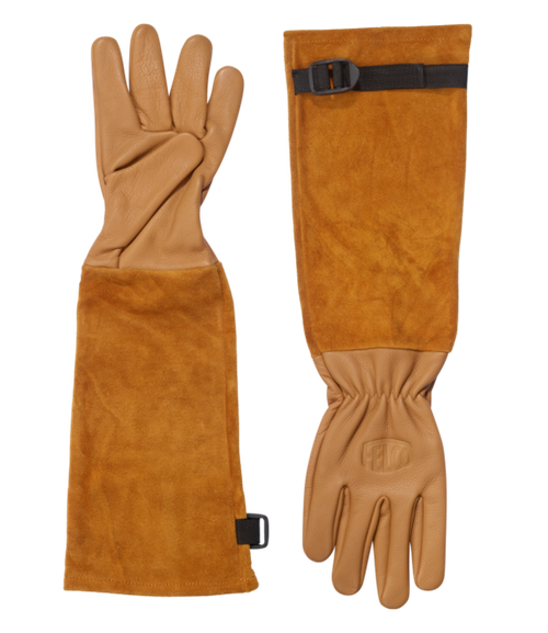 13705S,Felco 705S Premium cow grain rose gloves, tan puncture resistant, natural color, size s