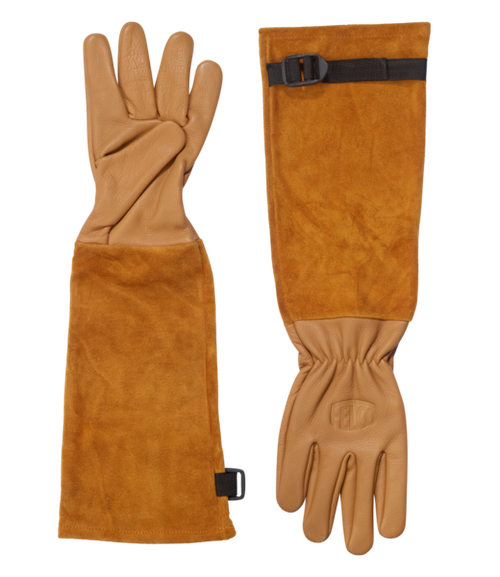 13705L,Felco 705L Premium cow grain rosegloves, tan puncture resistant, natural color, size l