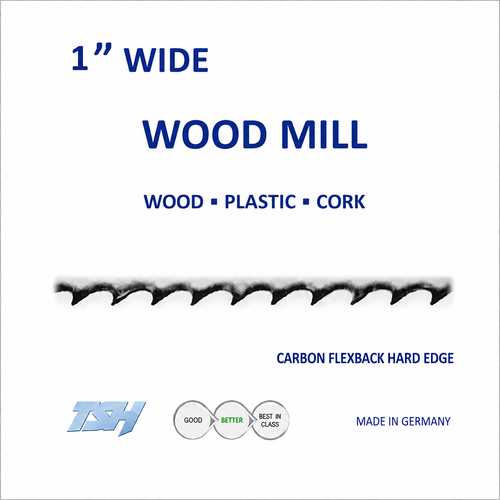 bandsaw blades,1" Carbon WOODMILL, Flexback, Hard Edge (.042in)