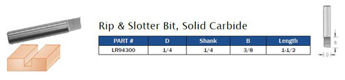 ROUTER BITS RIP SLOTTER BIT SOLID CARBIDE,LR94300