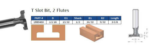 T Slot Bits, 2 Flutes