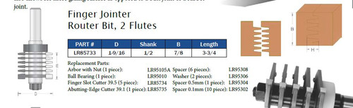 Finger Jointer Router Bit, 2 Flutes