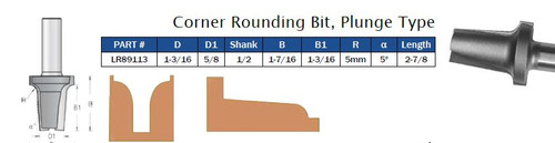 Corner Rounding Bit, Plunge Type
