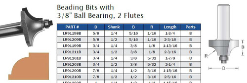Beading Over Bits with 3/8" Ball Bearing, 2 Flutes
