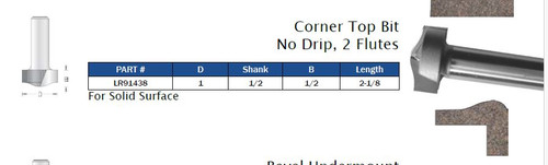 Corner Top Bit No Drip, 2 Flutes