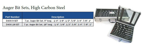 AUGER BIT SETS HIGH CARBON STEEL,D400.9-SET,D400.18-SET