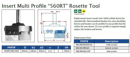 Insert Multi Profile "560RT" Rosette Tool