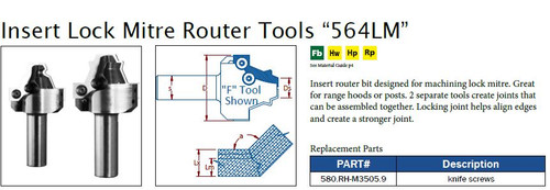Insert Lock Mitre Router Tools "564LM"