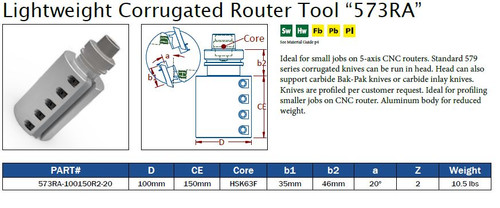 Lightweight Corrugated Router Tool "573RA"