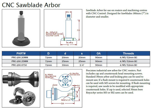 CNC Sawblade Arbor