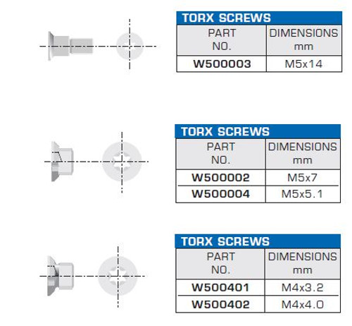 Replacement Parts - Torx Screws
