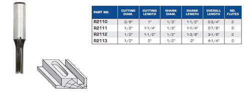 Downshear Router Bits 1/2" Shank