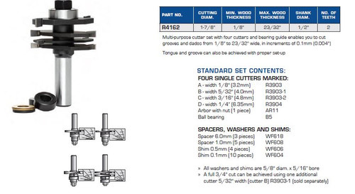 Multi-Purpose Slotting Cutter Set Complete Assembly