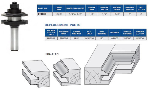 Ogee Stile and Rail 3/8" Groove Reversible Cope and Stick, 1pc Set