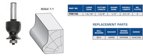ROUTER BITS INDUSTRIAL QUALITY OGEE EDGE MOULDING BALL BEARING GUIDE FRB106