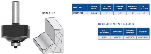 ROUTER BITS INDUSTRIAL QUALITY OGEE EDGE MOULDING BALL BEARING GUIDE FRB108