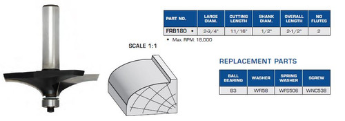 Thumbnail Handrail Bit with Ball Bearing Guide