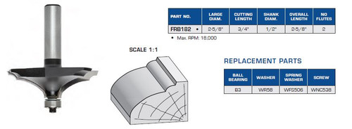 Thumbnail with Quarter Round Handrail Bit with Ball Bearing Guide
