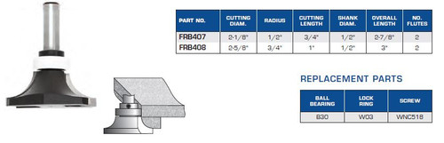 Inverted Rounding Over Bits with "No Mark" Ball Bearing Guide