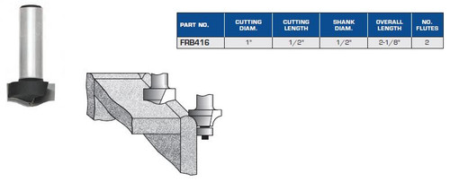 ROUTER BITS INDUSTRIAL QUALITY COUNTERTOP EDGE NO DRIP DESIGN FRB416