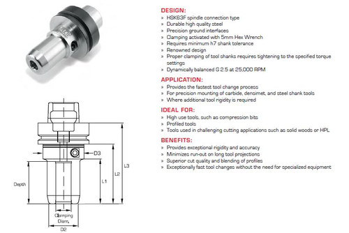 HSK63F Hydro-Grip Slender Hydraulic Toolholder