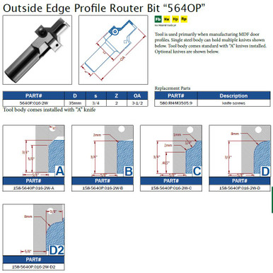 Outside Edge Profile Router Bit 