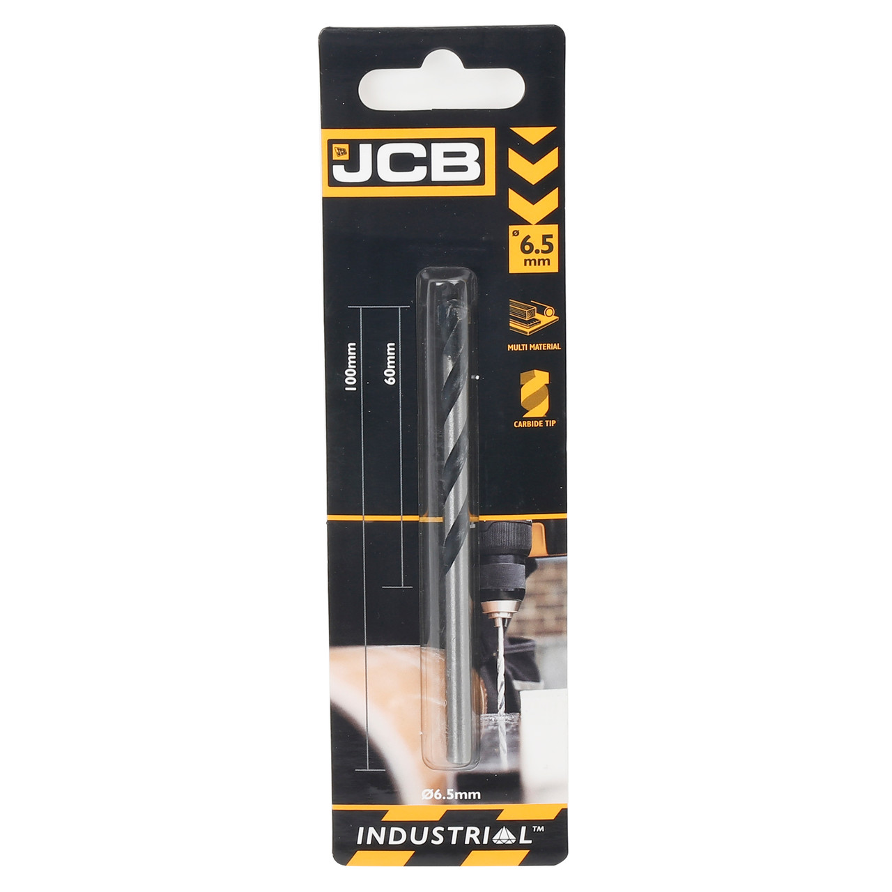 Explore the power of precision with the JCB Multi-Purpose Drill Bit 6.5 x 100mm. Pictured on the sleek packaging, this drill bit showcases its robust construction and carbide-tipped excellence. Unleash versatility with the tool that goes beyond boundaries – ideal for masonry, metal, and wood. The packet embodies the promise of durability and performance in every drill.
