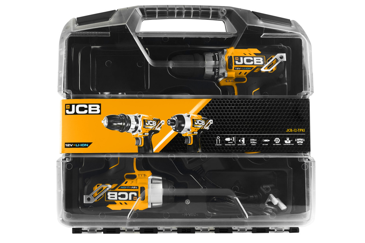 JCB 12V Cordless Combi Drill Impact Driver 2Ah Batt