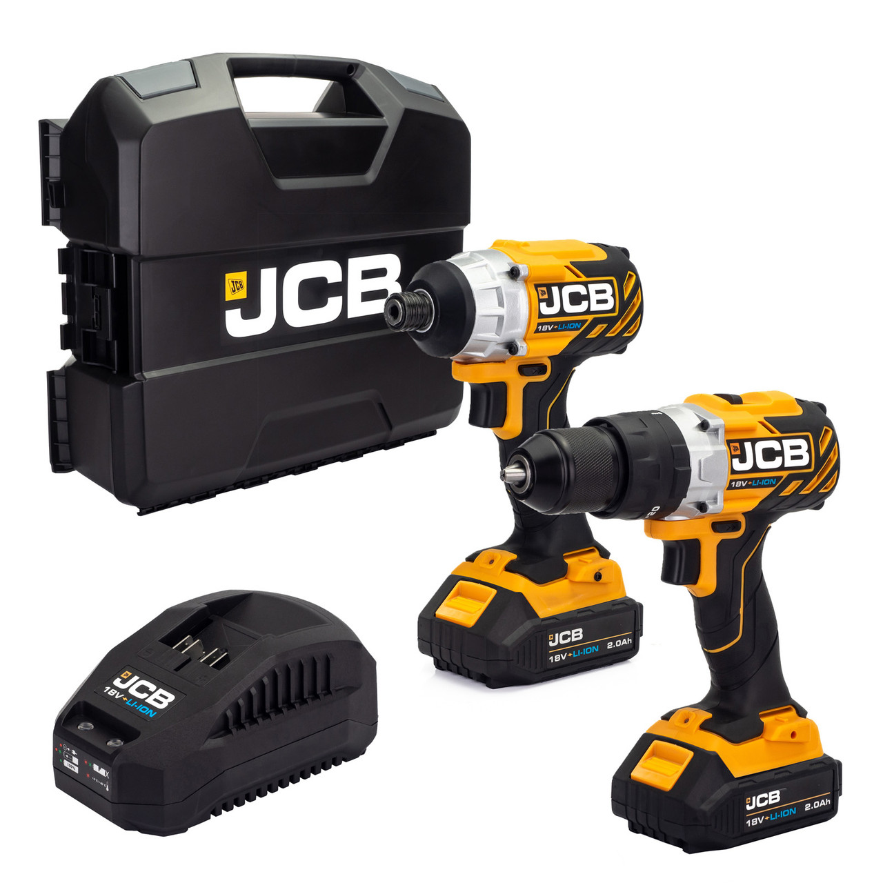 JCB 18V Impact Driver Combi Drill Kit 2x2Ah 21 18BL TPK 2