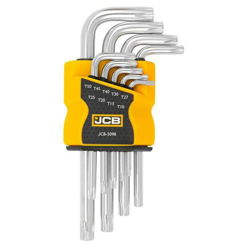 JCB TORX L-Key Set, 9 pcs, T10H–T50H, Cr-V Steel | JCB-5098 JCB TORX L-Key Set, 9 pcs, T10H–T50H, Cr-V Steel | JCB-5098