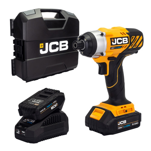 JCB 18V Impact Driver 2x2.0Ah 2.4A fast charger in W-Boxx 136 | 21-18ID-2-WB