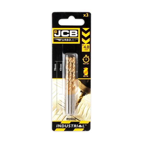 JCB TutboJet 7 Point HSS Drill Bit 4 x 70 mm, Set of 3 | 5055803318703