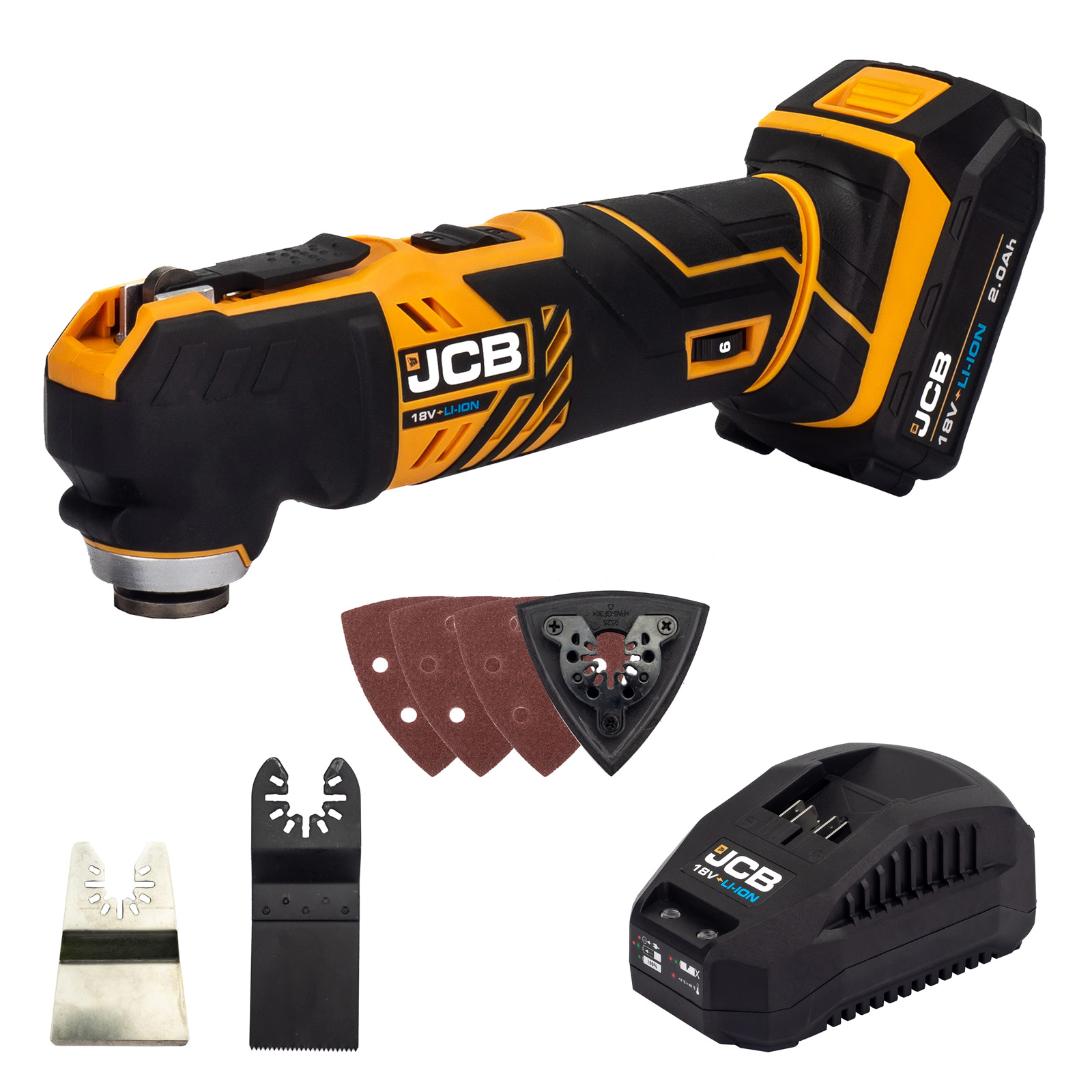 JCB 18V Cordless Multi-Tool with 2.0ah battery and 2.4A charger Shop  Online