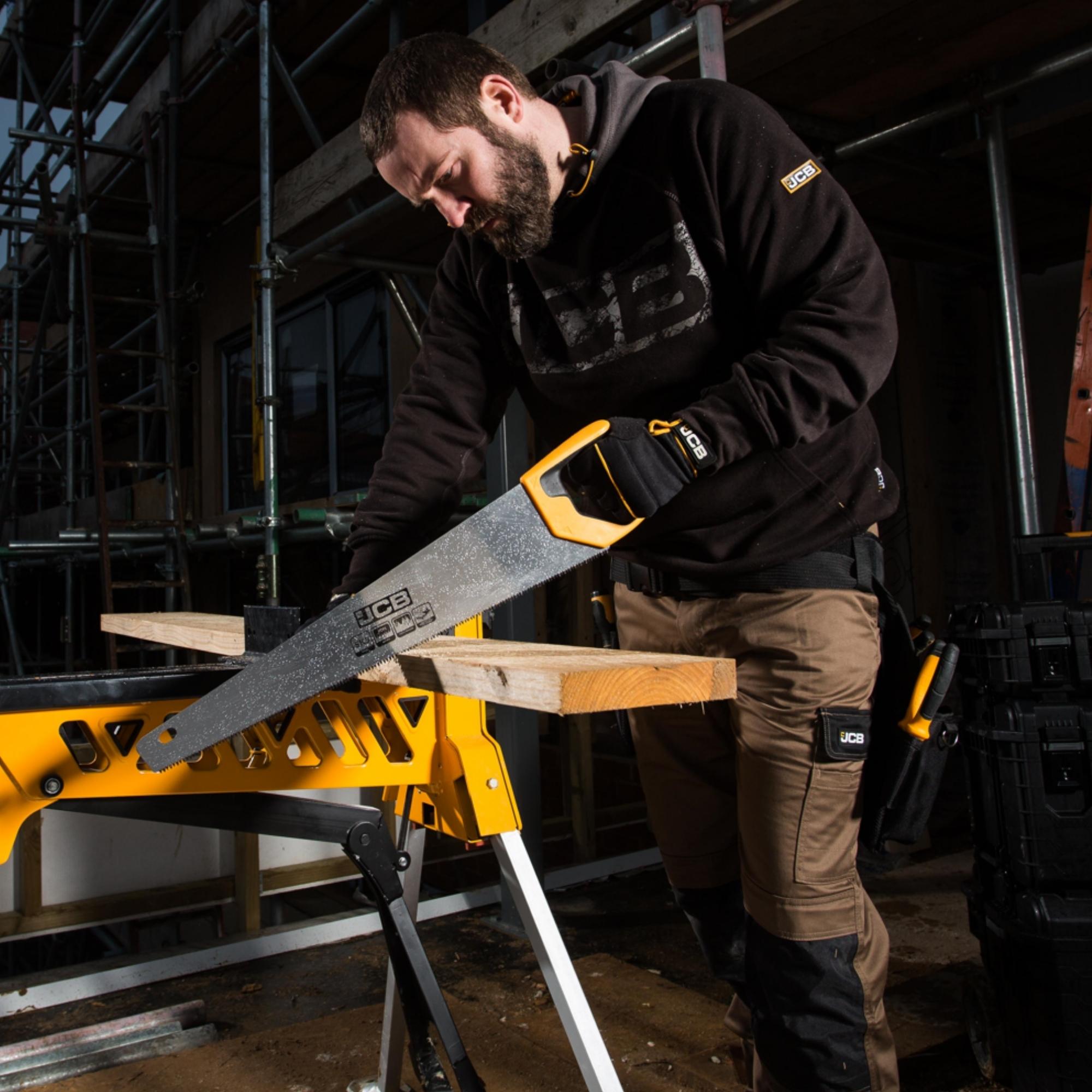 JCB 9TPI TwinPack Saw 150mm Drywall Saw and 560mm Panel Saw Steel Triple Ground Teeth