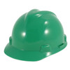 Green MSA V-Gard Fas-Trac III 4-Point Ratchet Slotted Protective Cap