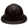 Pyramex Ridgeline Full Brim Hard Hat 4-Point Ratchet Suspension - HP54117 - Black Graphite