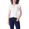 White Dickies Women's Short Sleeve V-Neck T-Shirt